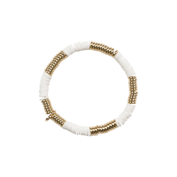 CLAY BEAD BRACELET WHITE – DARK department