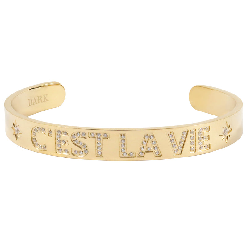 "C'est La Vie" CRYSTAL CUFF GOLD