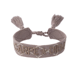 WOVEN FRIENDSHIP BRACELET "Carpe Diem" Taupe