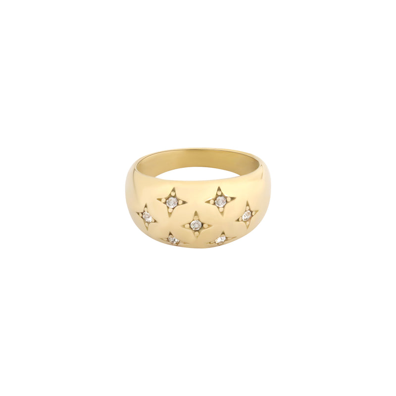 CHUNKY STAR RING GOLD