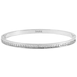 CRYSTAL BANGLE THIN SILVER