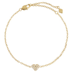 CRYSTAL HEART BRACELET GOLD