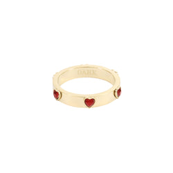 CRYSTAL HEART RING RED