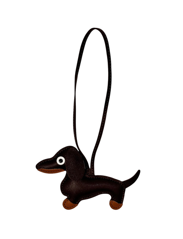 DACHS BAG CHARM CHOCOLATE BROWN