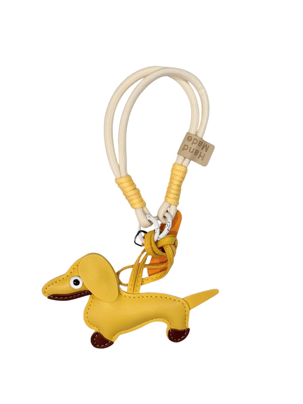 DACHS BAG CHARM W/EXTRA STRAP YELLOW