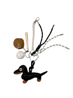 DACHS W/BASEBALL BAG CHARM BLACK