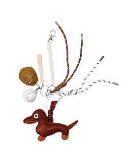 DACHS W/BASEBALL BAG CHARM COGNAC