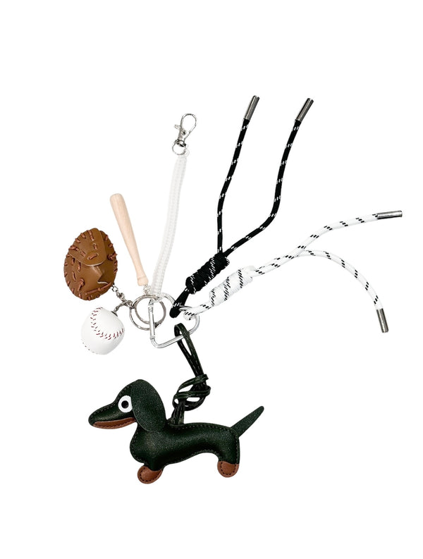 DACHS W/BASEBALL BAG CHARM DARK GREEN