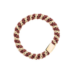 FAT HAIR TIE MAROON STRIPE