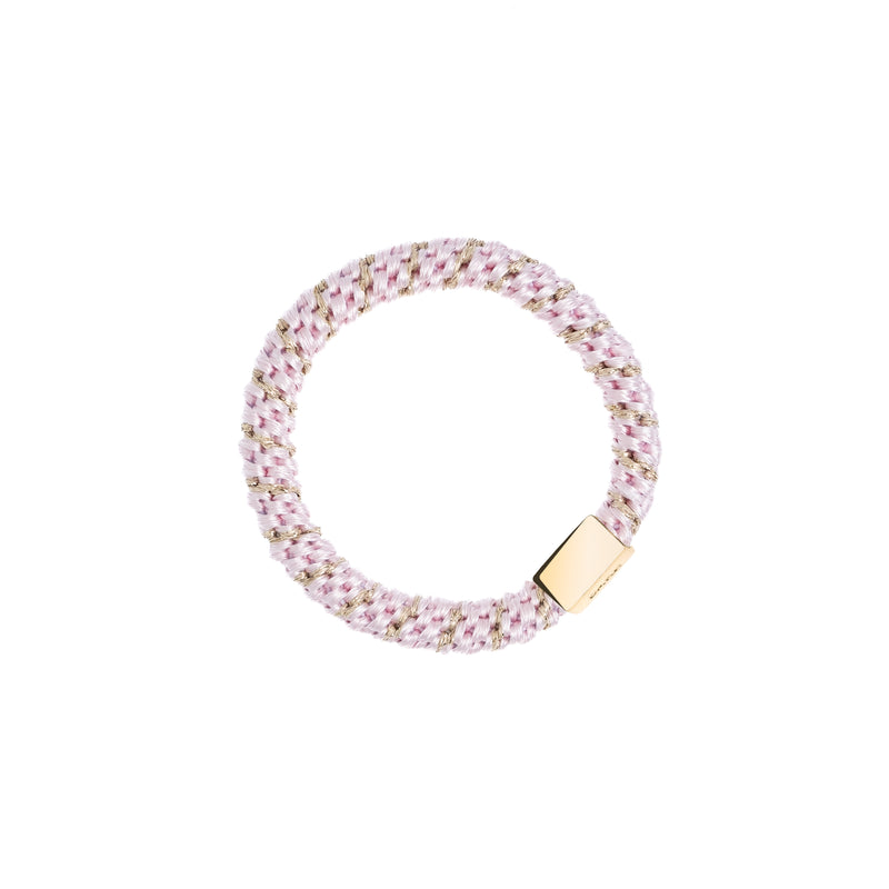 FAT HAIR TIE ROSE QUARTZ STRIPE