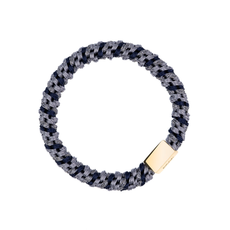 FAT HAIR TIE STEEL BLUE GLITTER MIX