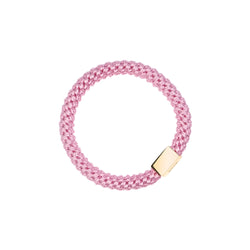 FAT HAIR TIE BUBBLEGUM PINK W/GOLD