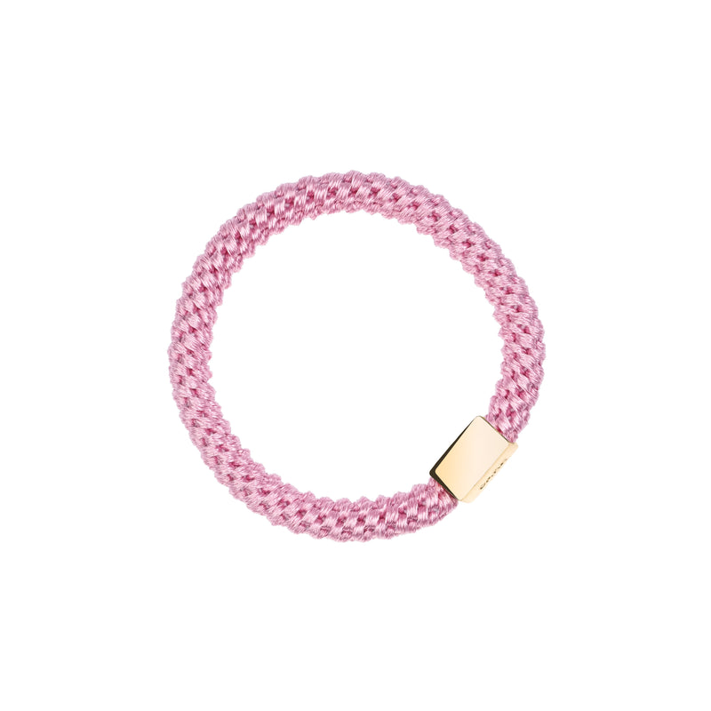 FAT HAIR TIE BUBBLEGUM PINK W/GOLD