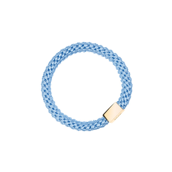 FAT HAIR TIE IBIZA BLUE W/GOLD