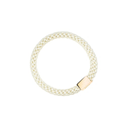 FAT HAIR TIE PALE YELLOW W/GOLD