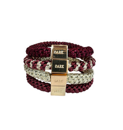 FAT HAIR TIES 4 PK COMBO MAROON MIX W/GOLD