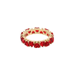 FULL HEART CRYSTAL RING RED