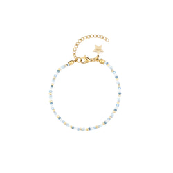 GLASS BEAD BRACELET 2 MM LIGHT BLUE MIX