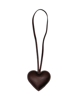 HEART BAG CHARM CHOCOLATE BROWN