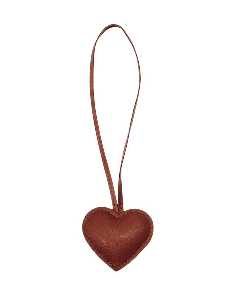 HEART BAG CHARM COGNAC