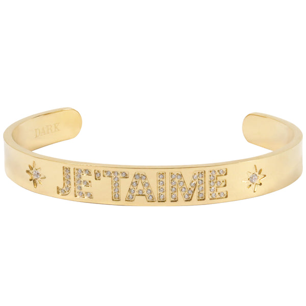 "Je T'aime" CRYSTAL CUFF GOLD