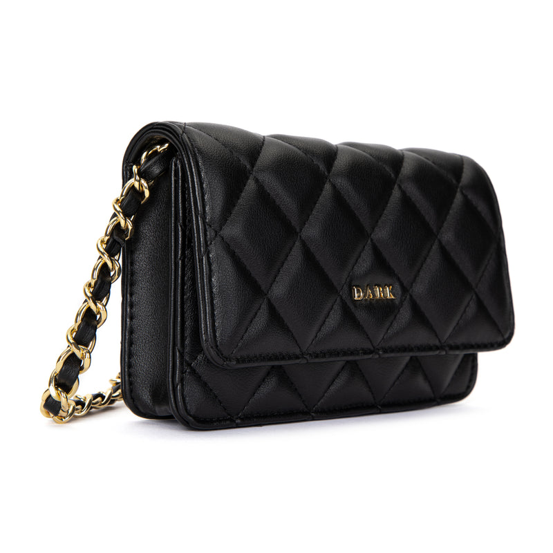 LEATHER QUILTED MINI BAG BLACK