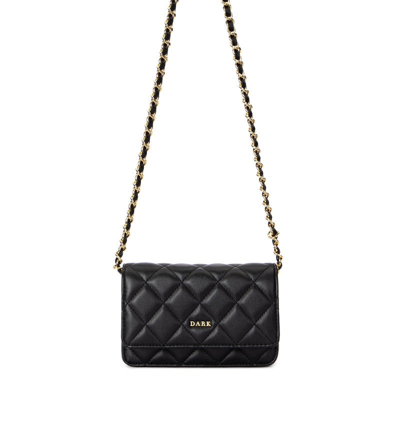 LEATHER QUILTED MINI BAG BLACK