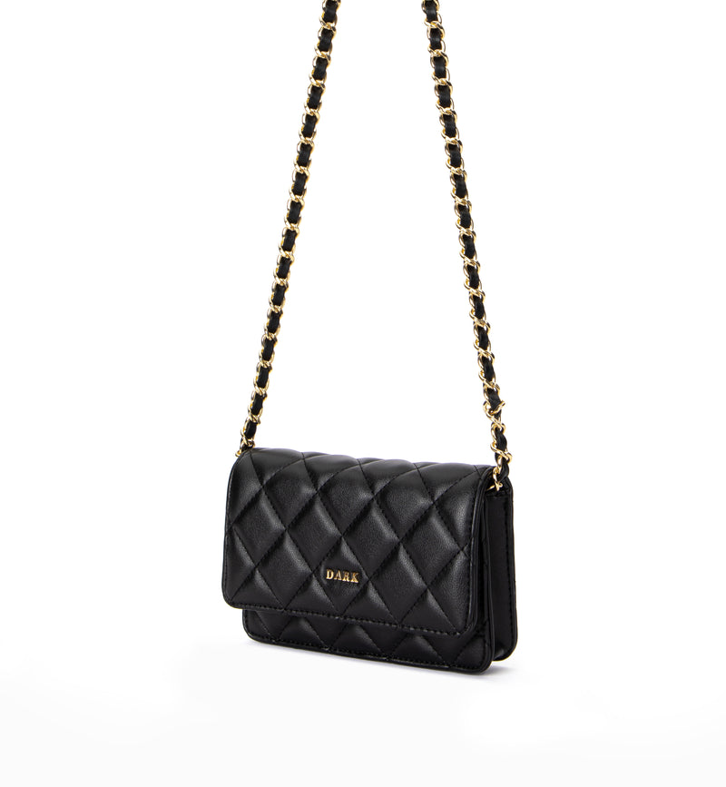 LEATHER QUILTED MINI BAG BLACK