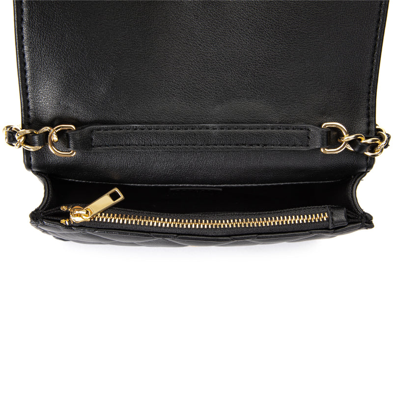 LEATHER QUILTED MINI BAG BLACK