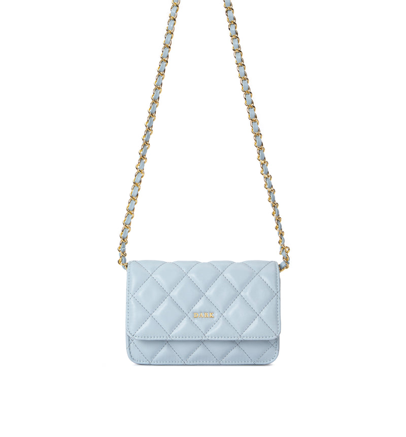 LEATHER QUILTED MINI BAG IBIZA BLUE