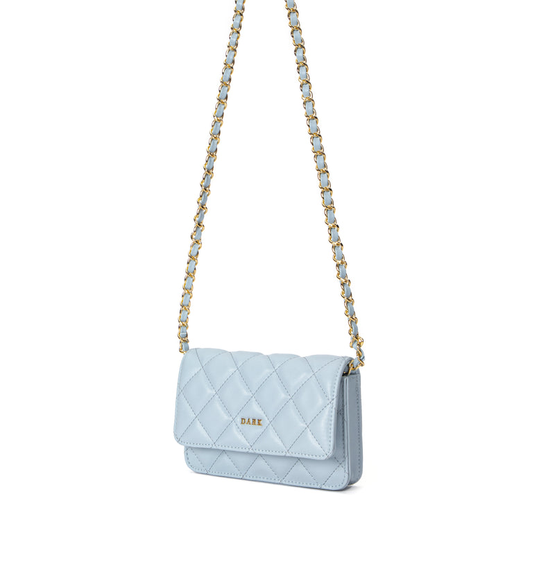 LEATHER QUILTED MINI BAG IBIZA BLUE