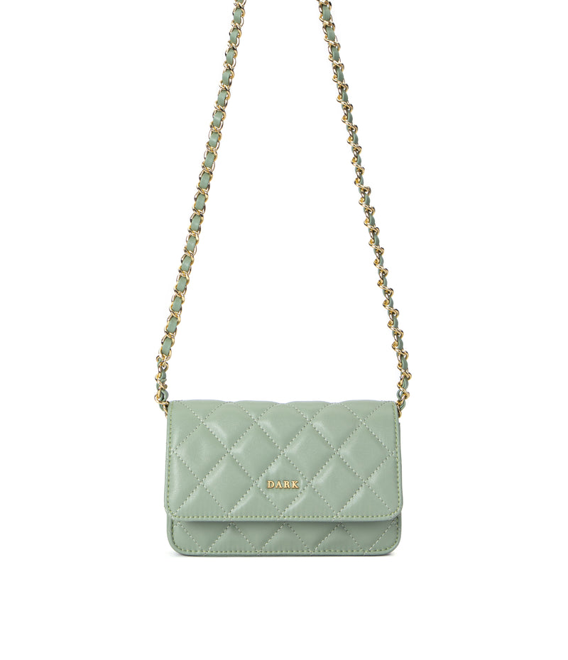 LEATHER QUILTED MINI BAG MILIEU GREEN