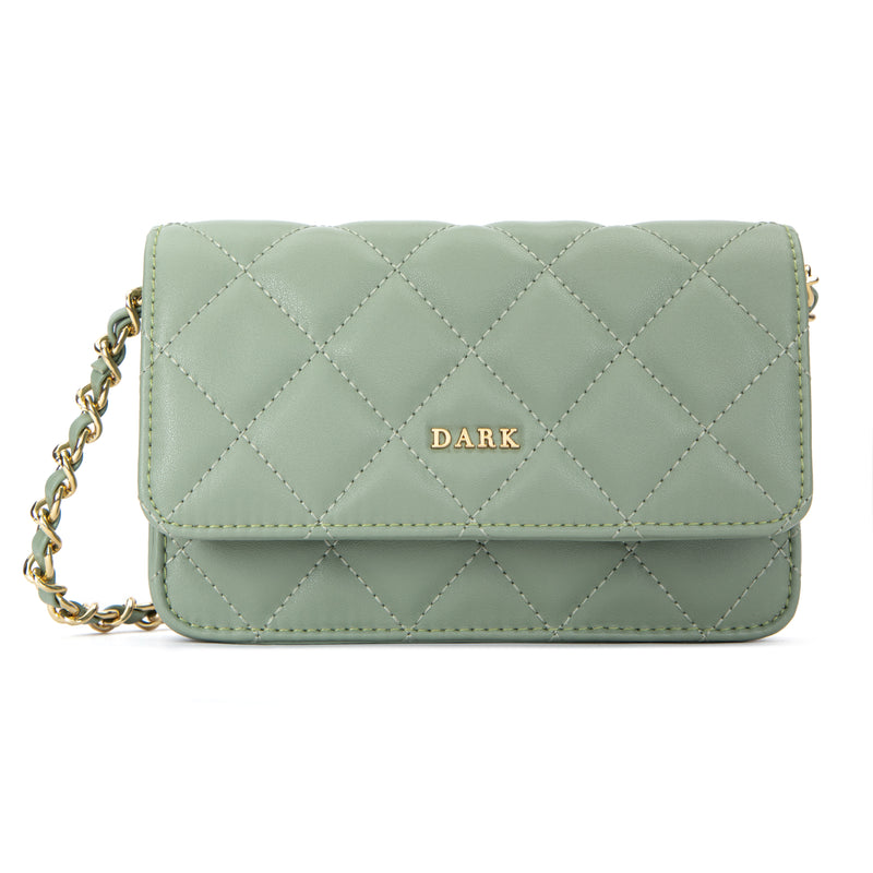 LEATHER QUILTED MINI BAG MILIEU GREEN