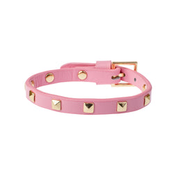 LEATHER STUD BRACELET MINI BUBBLEGUM PINK