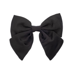 SATIN BOW HAIR CLIP BLACK