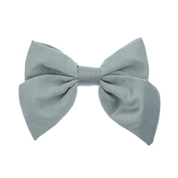 SATIN BOW HAIR CLIP DARK SAGE