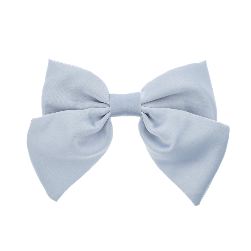 SATIN BOW HAIR CLIP LIGHT BLUE