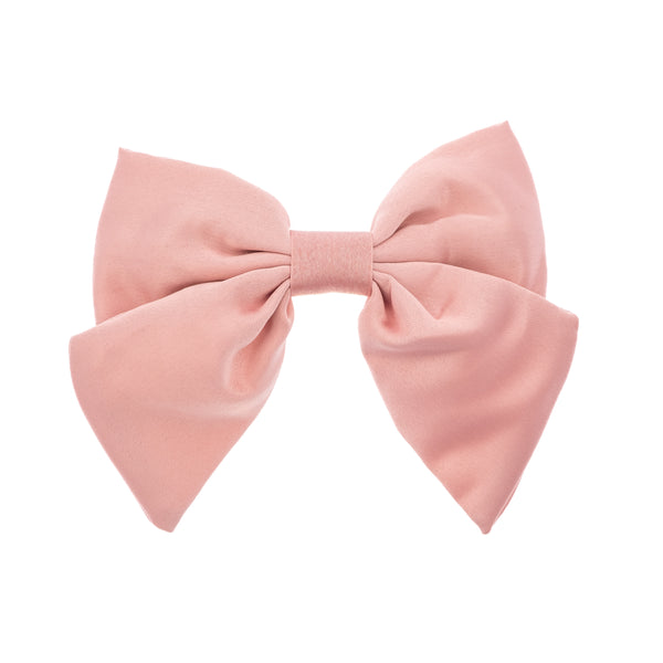 SATIN BOW HAIR CLIP ROSE