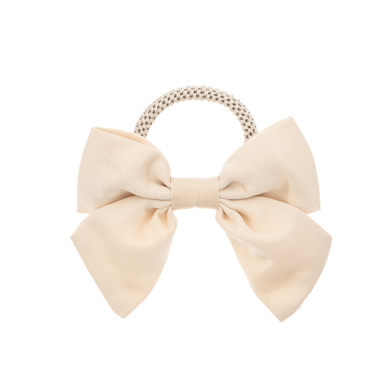 SATIN BOW HAIR TIE CHAMPAGNE