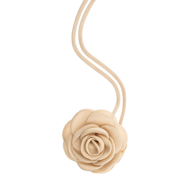 SATIN ROSE BROOCH CHAMPAGNE