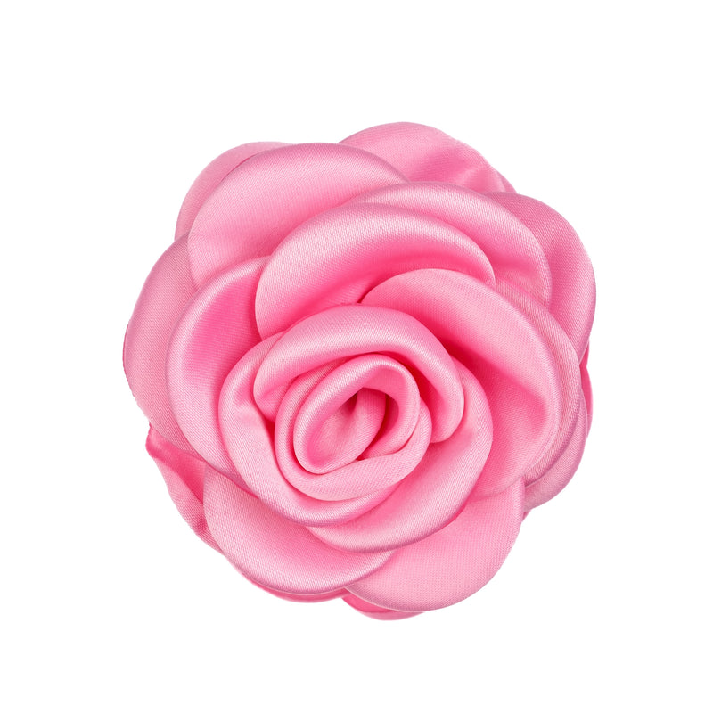 SATIN ROSE HAIR CLAW BUBBLEGUM PINK