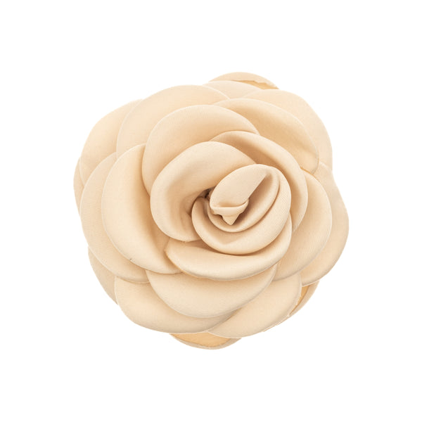 SATIN ROSE HAIR CLAW CHAMPAGNE