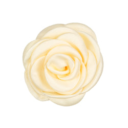 SATIN ROSE HAIR CLAW PALE YELLOW