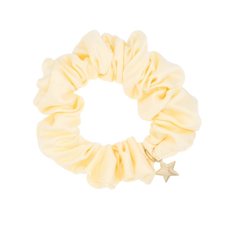 SATIN SCRUNCHIE PALE YELLOW