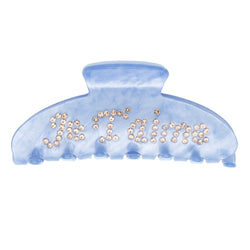 TEXT HAIR CLAW "JE T'AIME" IBIZA BLUE