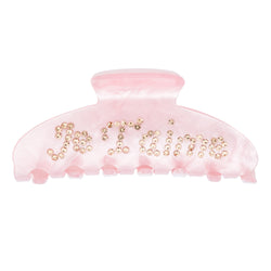 TEXT HAIR CLAW "JE T'AIME" PALE ROSE