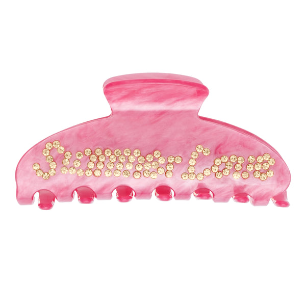 TEXT HAIR CLAW "SUMMER LOVE" BUBBLEGUM PINK