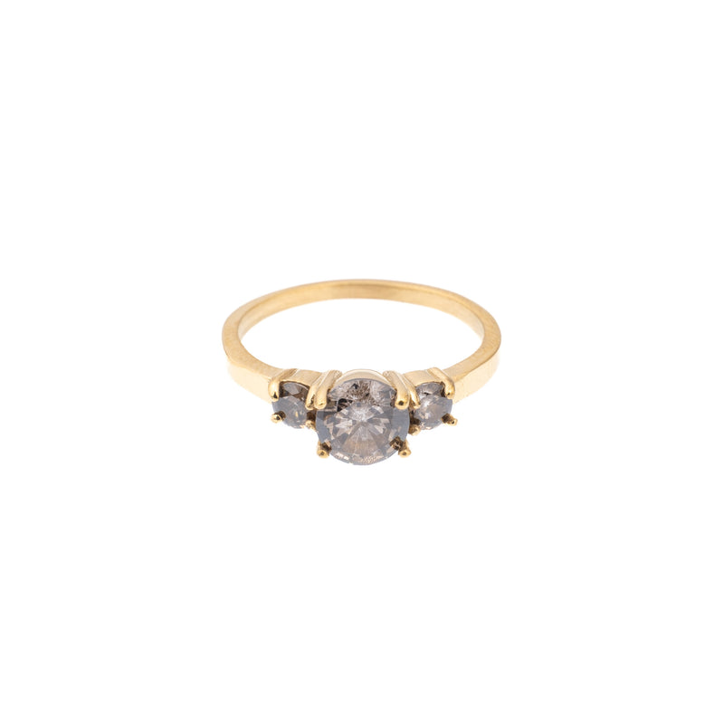 THREE STONE CRYSTAL RING