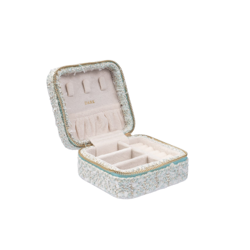 TWEED JEWELLERY BOX MINI TEAL