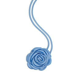 SATIN ROSE BROOCH IBIZA BLUE